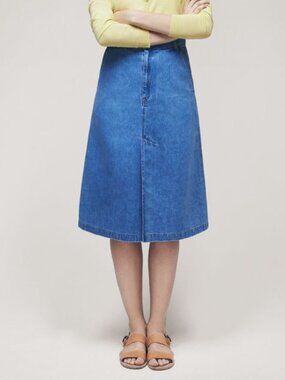 Samuji Julie Cotton Linen Denim A-Line Skirt EU 36
